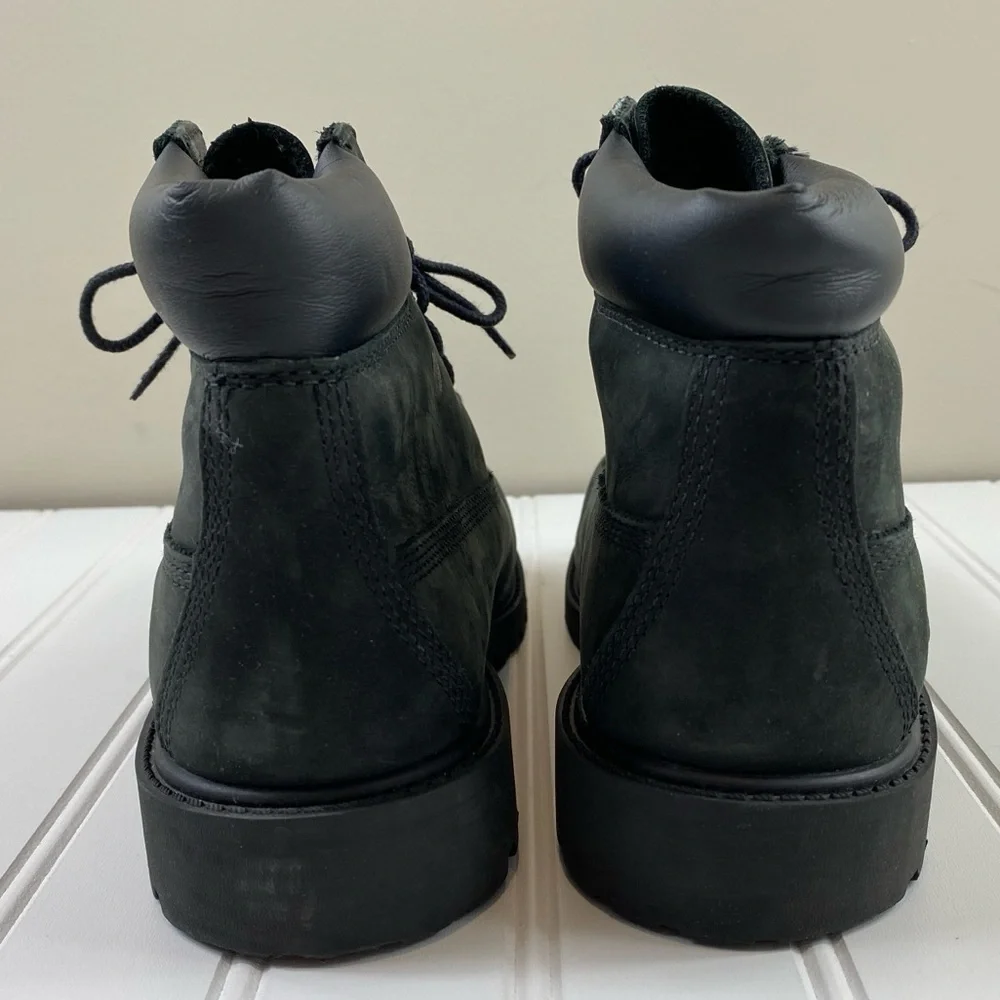Timberland Boys Black Premium Water‎ Resistant Leather Suede Boots Sz 3
